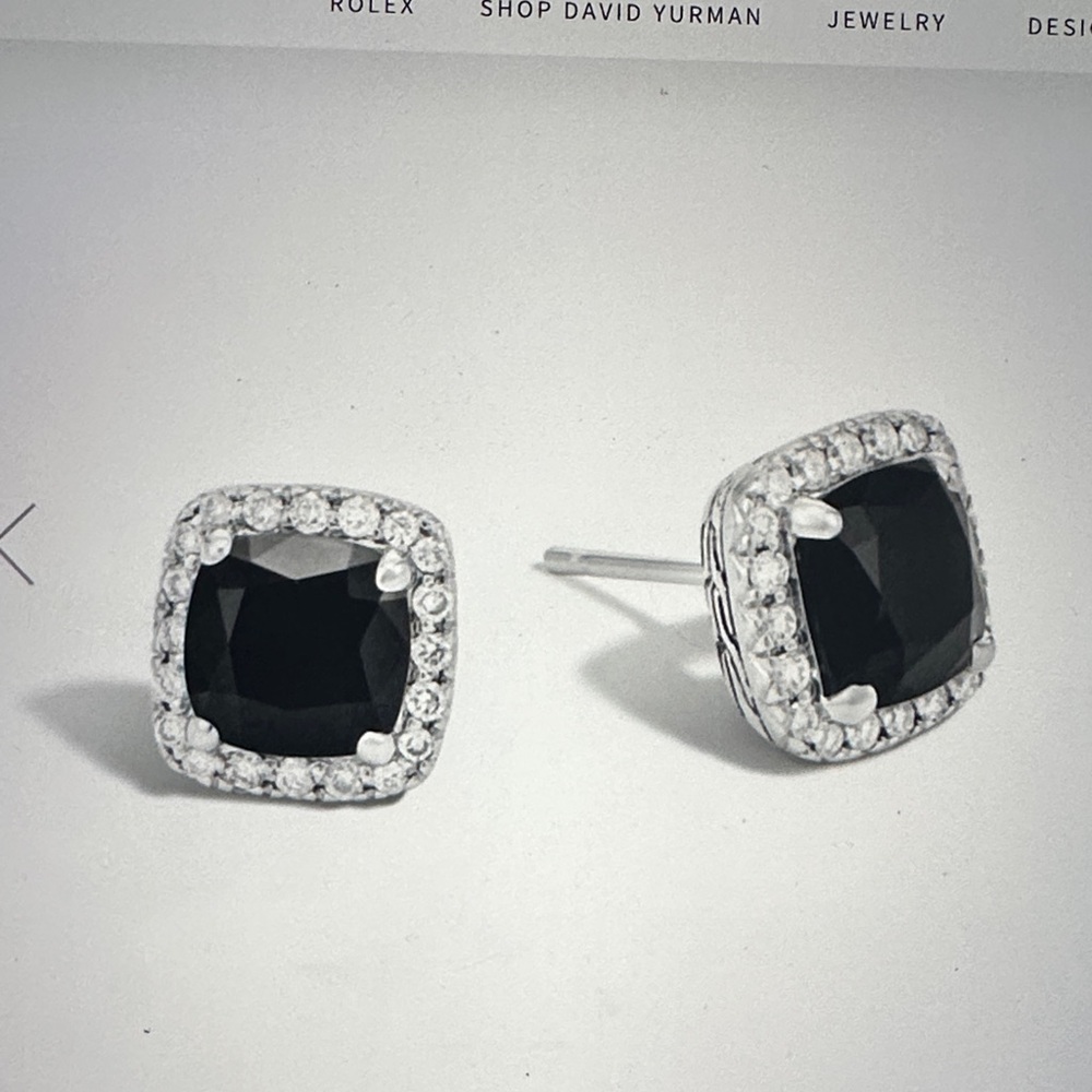 John Hardy Black Onyx and Diamond Stud Earrings in beautiful condition.